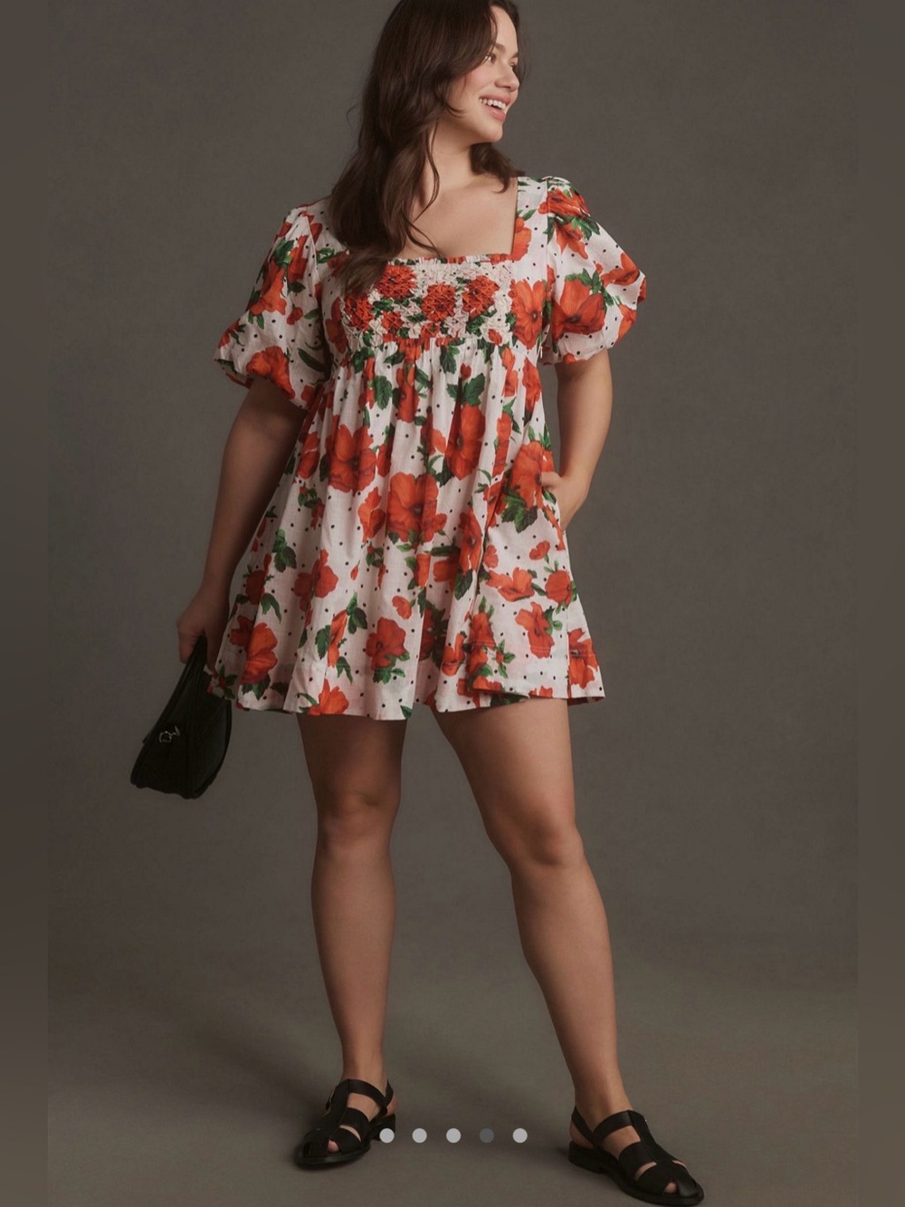 Anthropologie Maeve Floral Smocked Babydoll Dress  size 2X